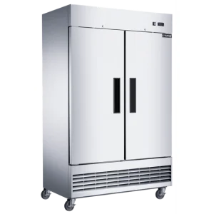 D47EF Compact 2-Door Commercial Freezer in Stainless Steel