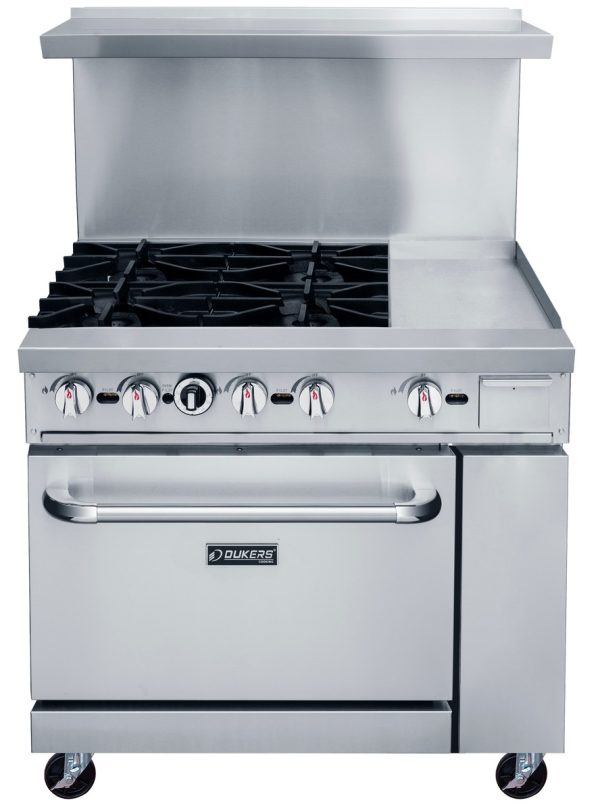 DCR36-4B12GM 36" Gas Range with Four (4) Open Burners & 12" Griddle - Image 3