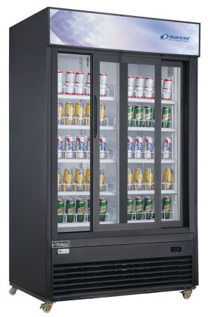 DSM-40SR Commercial Glass Sliding 2-Door Merchandiser Refrigerator in Black