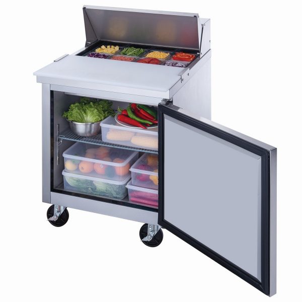 DSP29-8-S1 1-Door Commercial Food Prep Table Refrigerator in Stainless Steel - Image 3