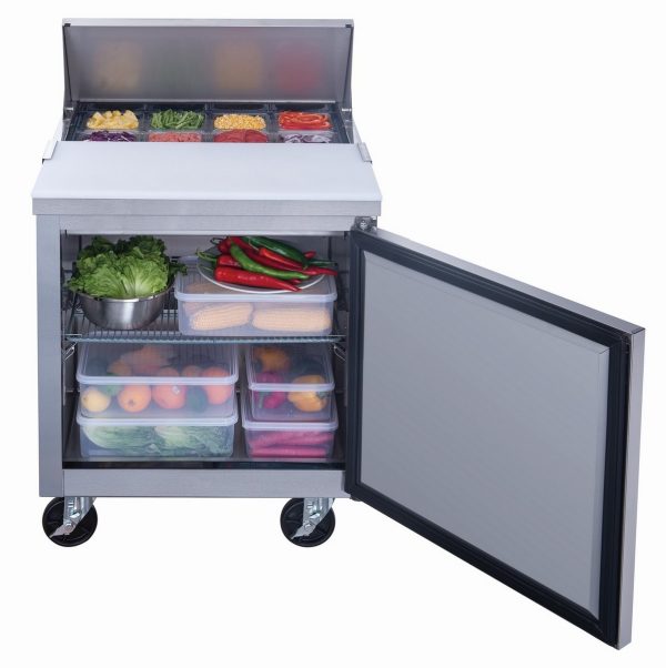 DSP29-8-S1 1-Door Commercial Food Prep Table Refrigerator in Stainless Steel - Image 2