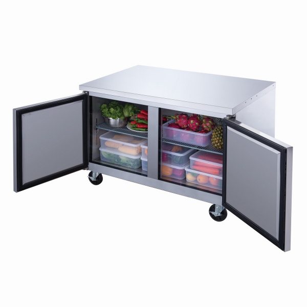 DUC60R 2-Door Undercounter Commercial Refrigerator in Stainless Steel - Image 3