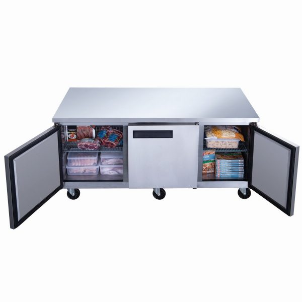 DUC72F 3-Door Undercounter Commercial Freezer in Stainless Steel - Image 4