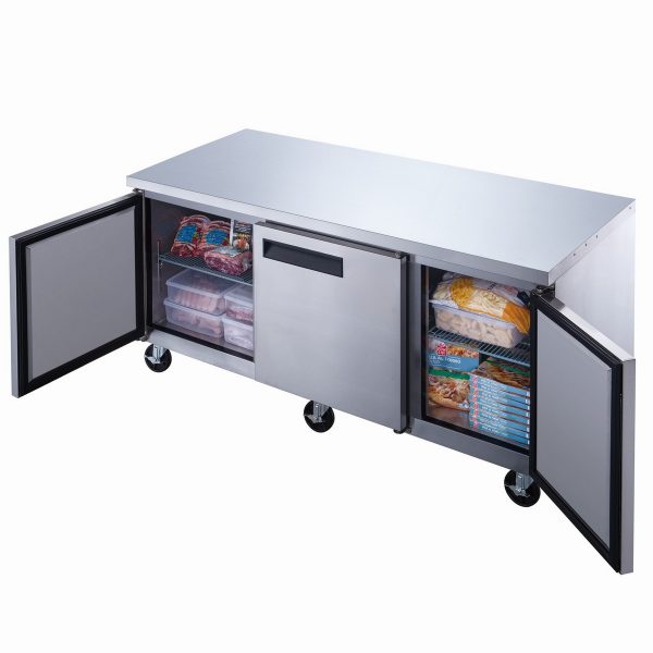 DUC72F 3-Door Undercounter Commercial Freezer in Stainless Steel - Image 3