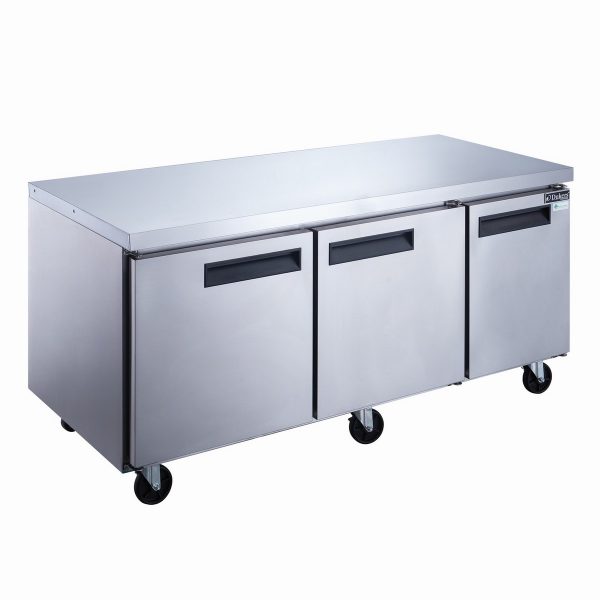 DUC72R 3-Door Undercounter Commercial Refrigerator in Stainless Steel - Image 2