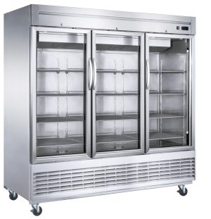 D83R-GS3 Bottom Mount Glass 3-Door Commercial Reach-in Refrigerator