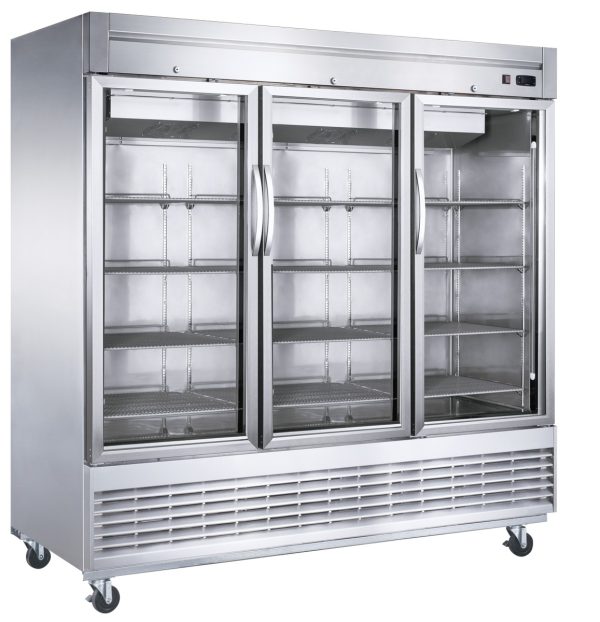 D83R-GS3 Bottom Mount Glass 3-Door Commercial Reach-in Refrigerator